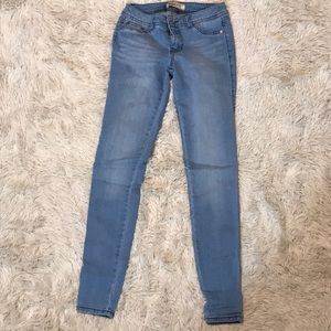 Blue skinny jeans